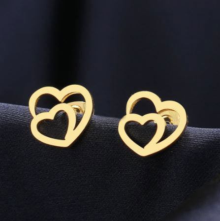 Cute Heart Stud Earrings Women Girls 925 Sterling Silver Jewellery For Women