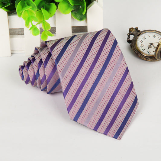 Exquisite Purple Striped Necktie