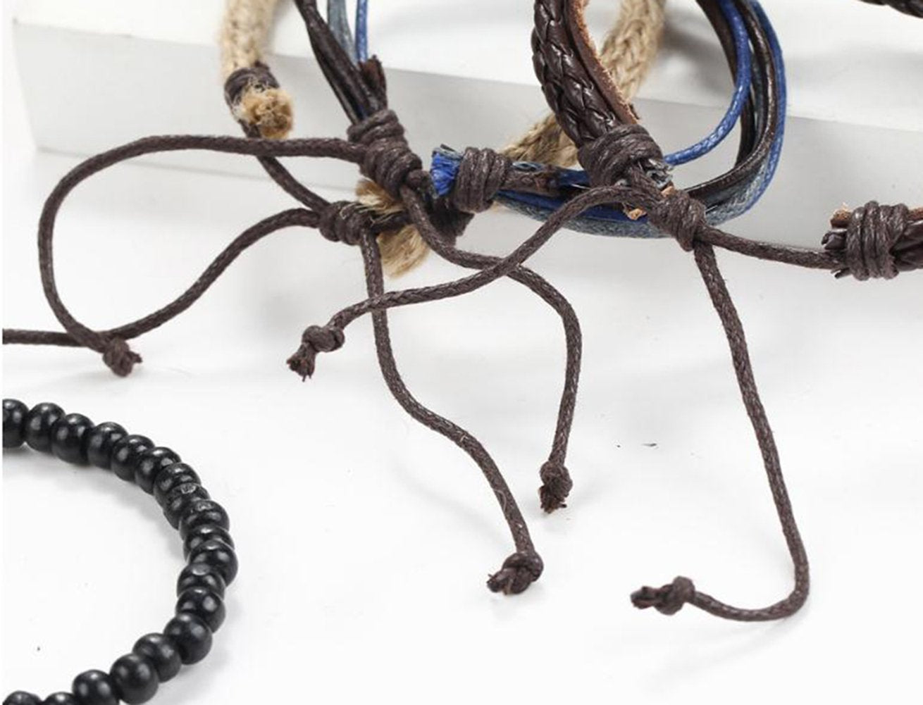 Rustic Simple Ancient Charm Blue Eye Leather Bracelet