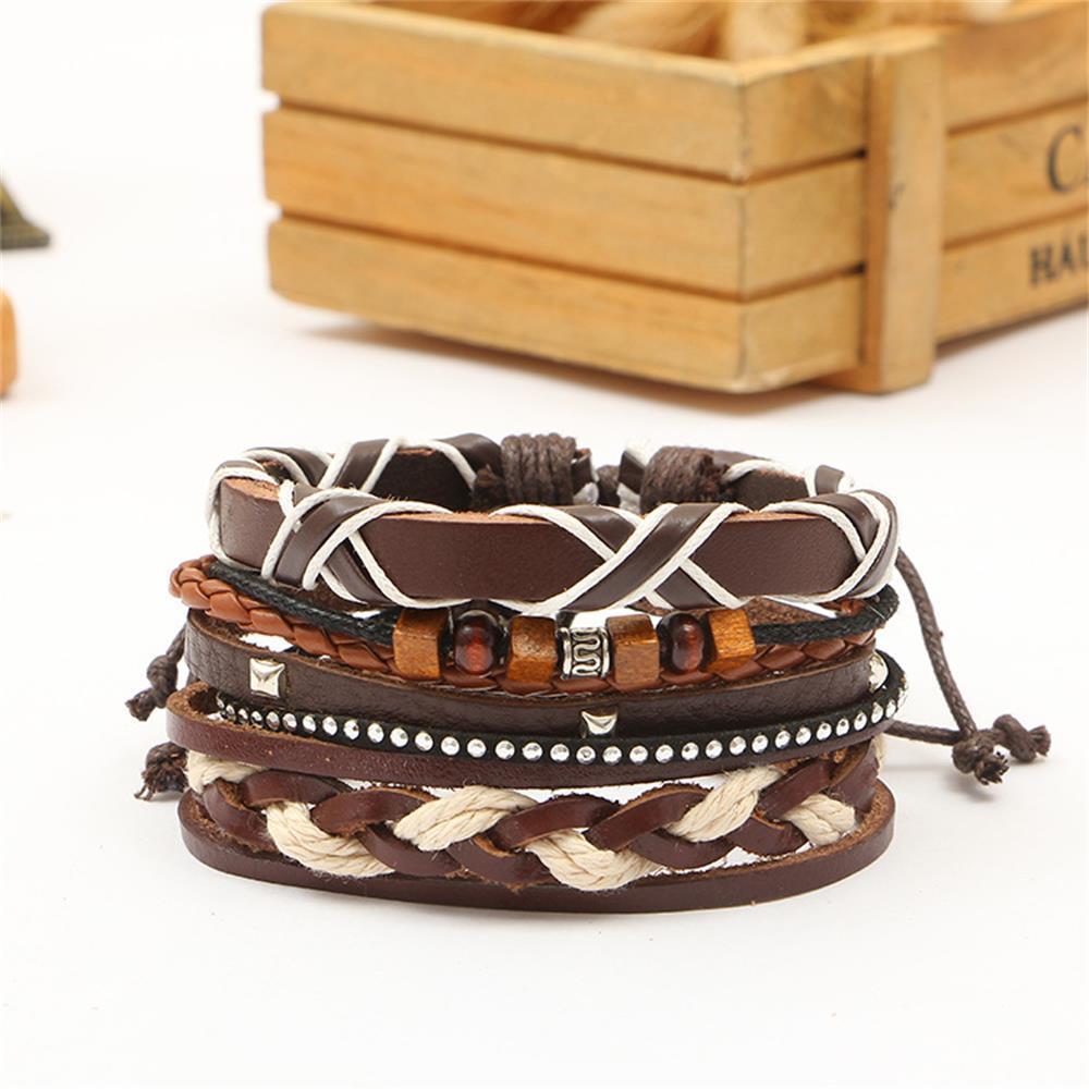 Fashionable Bohemian Vintage Style Braided Rope Leather Bracelet