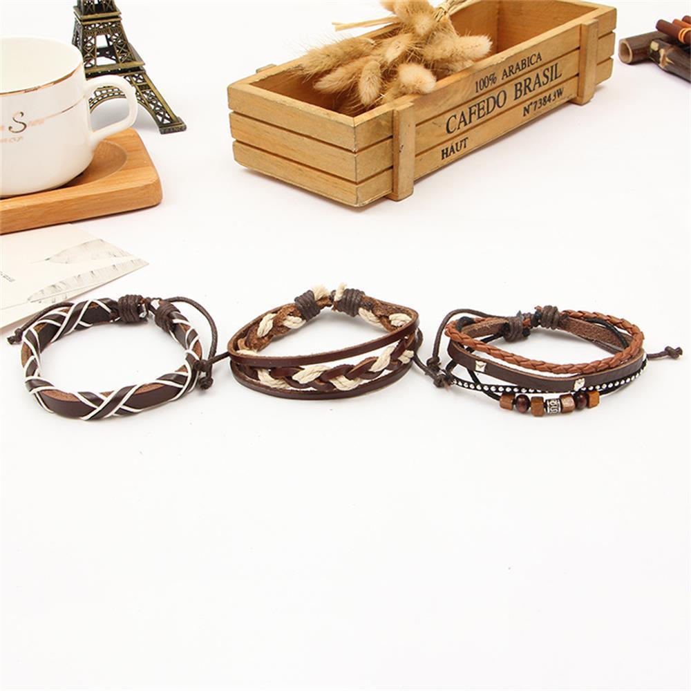 Fashionable Bohemian Vintage Style Braided Rope Leather Bracelet