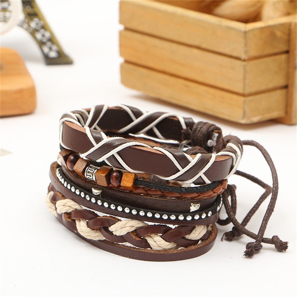 Fashionable Bohemian Vintage Style Braided Rope Leather Bracelet