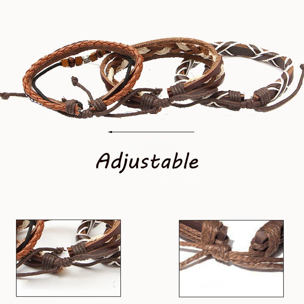 Fashionable Bohemian Vintage Style Braided Rope Leather Bracelet