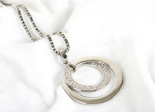 925 Silver Classical Double Round Necklace