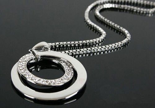 925 Silver Classical Double Round Necklace