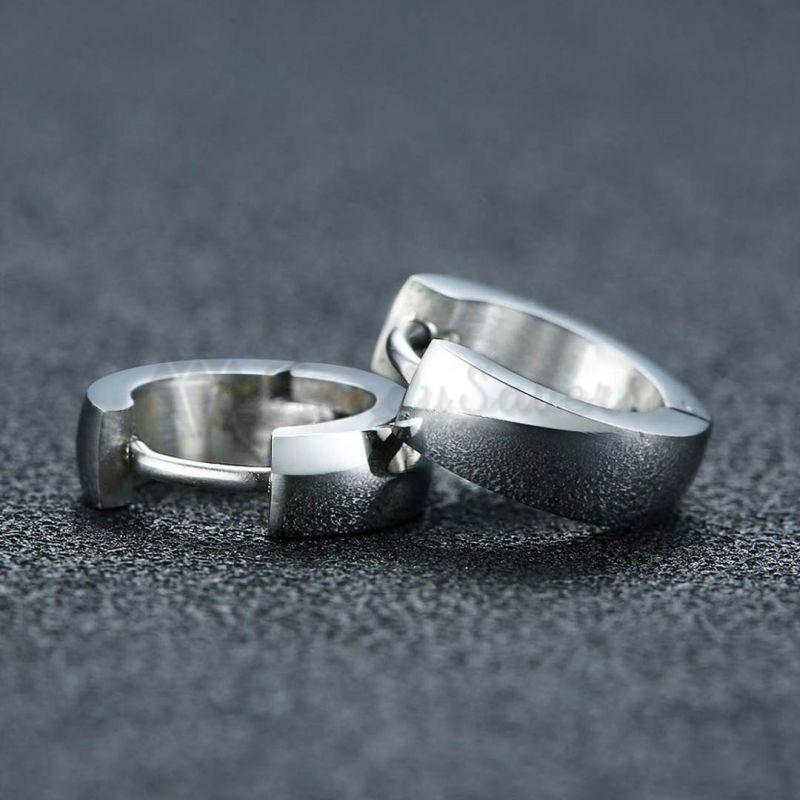 Simple Stainless Steel Silver Small Hoop Huggie Earrings for Men Women