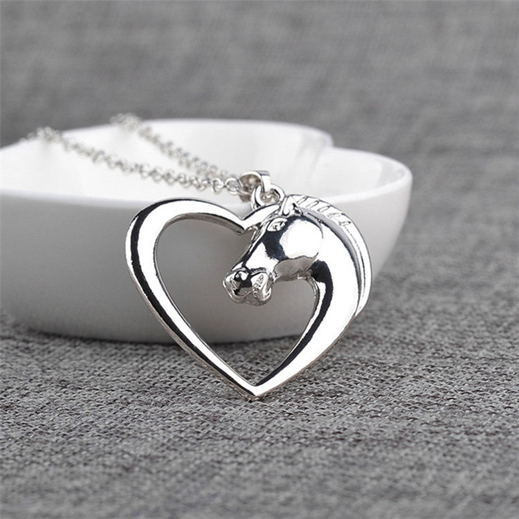 925 Silver Charming Horse Pendant Necklace