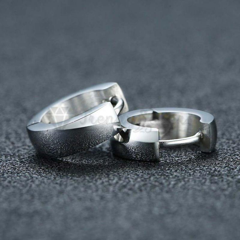 Simple Stainless Steel Silver Small Hoop Huggie Earrings for Men Women