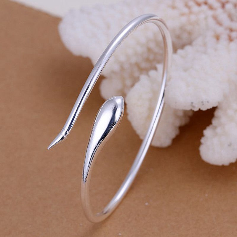 925 Sterling Silver Snake Design Bangle