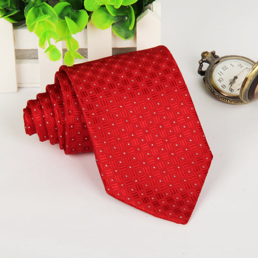 Glamorous Geometrical Red Necktie