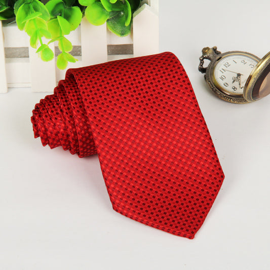 Magnificent Red Square Pattern Necktie